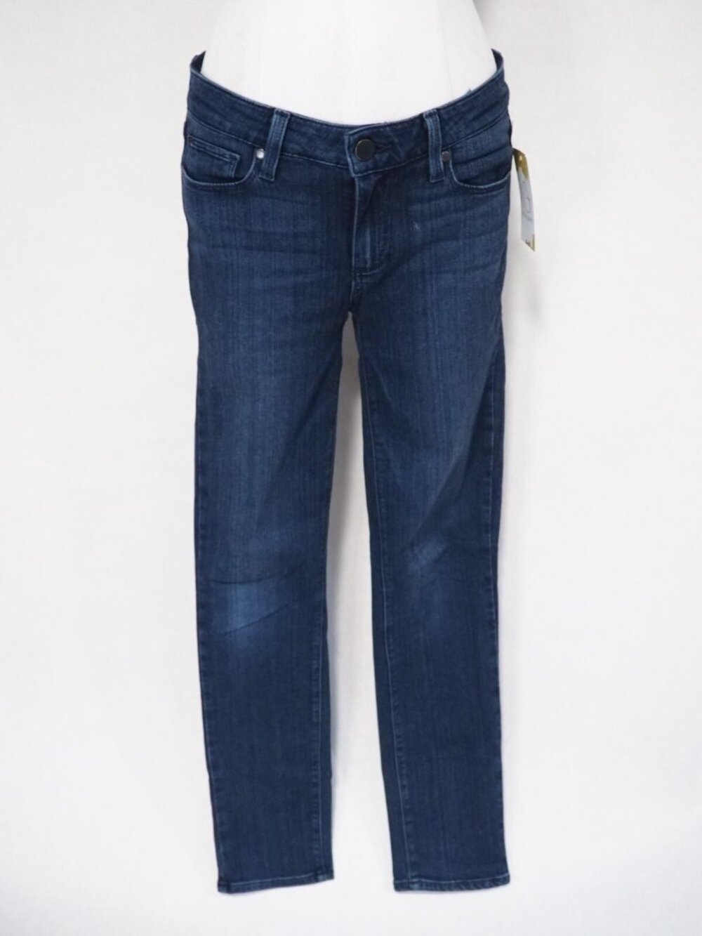 Paige Blue Dark Wash Denim Skyline Ankle Peg Skinny Jeans, Size 27